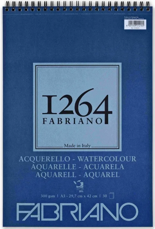 Bloc Fabriano 1264 Acuarela A3 300GR.30H