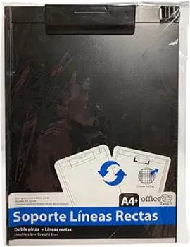 PLACA SOPORTE CON PINZA A4 LINEAS RECTAS