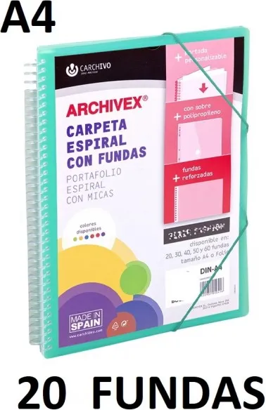 CARPETA 20 FUNDAS A4 ESP.CANGURO ARCHIVEX STAR VERDE