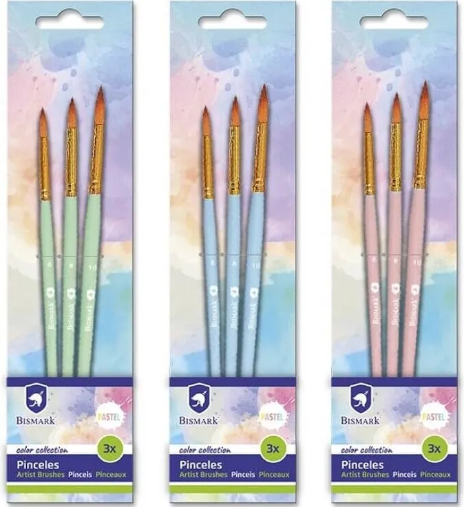 BLISTER 3 PINCELES PASTEL