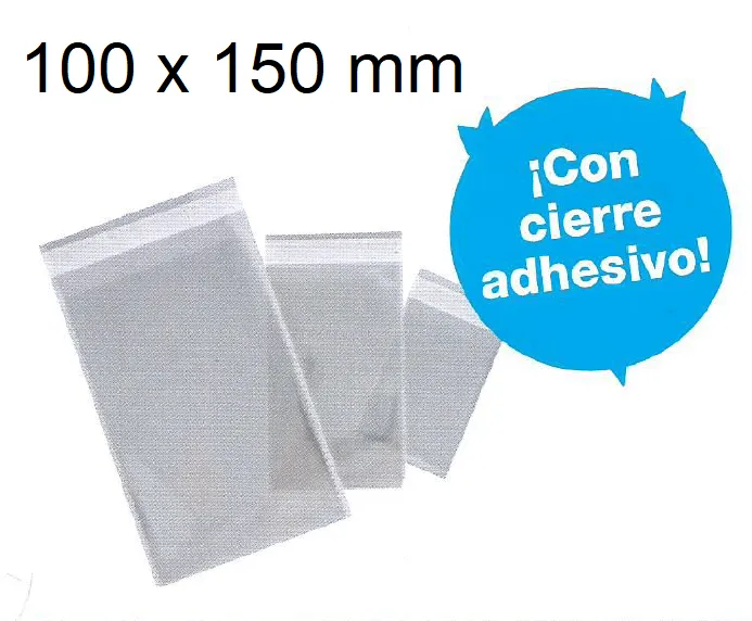 BOLSAS CIERRE ADHESIVO 100X150 POLIPROPILENO