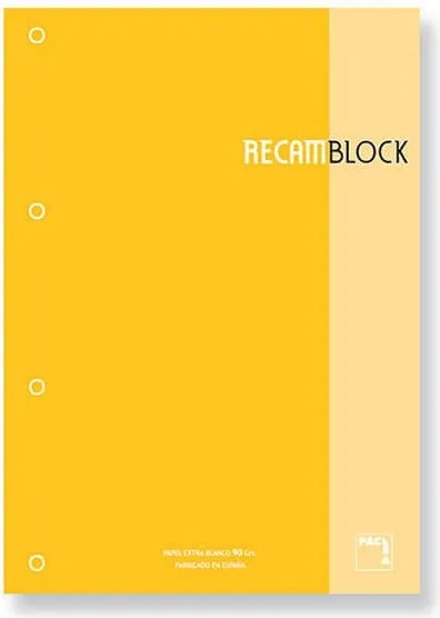 RECAMBIO A4 80H 5X5 90GR AMARILLO