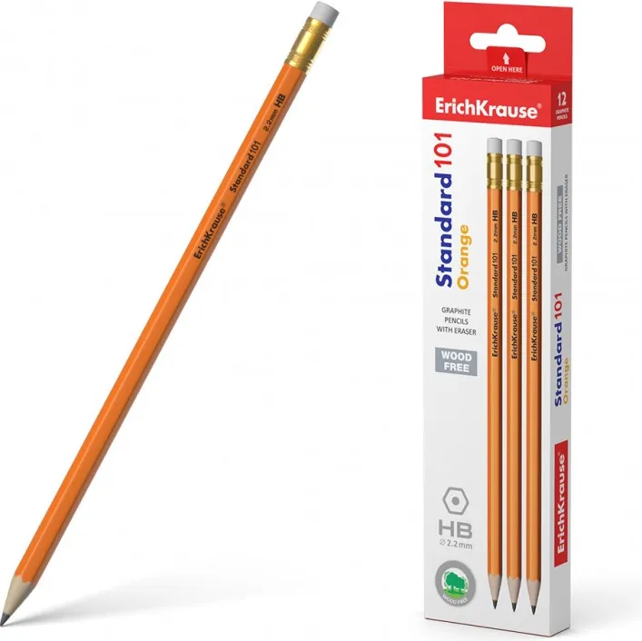 Lápiz Erich Krauser Grafito Hb 12 Unidades