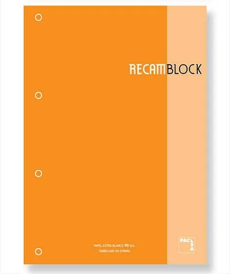 RECAMBIO A4 80H 5X5 90GR NARANJA