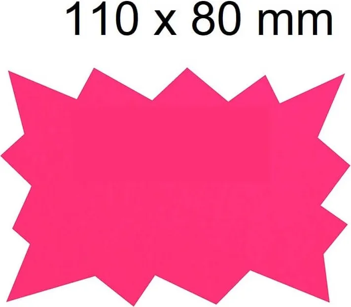 ETIQUETA MARCA PRECIOS 11 X 8 cm ROSA