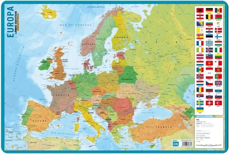 Lámina Mapa Europa 40X59,5CM