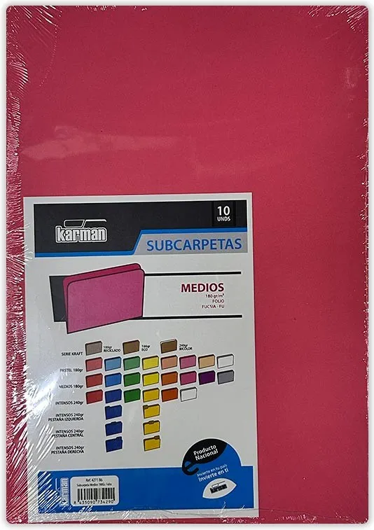 SUBCARPETA FOLIO KARMAN 180GR. FUCSIA