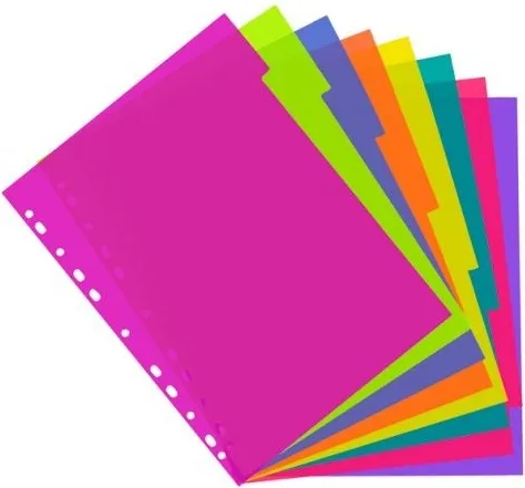 SEPARADORES PLUS A4 PP EXTRA 8 COLOR