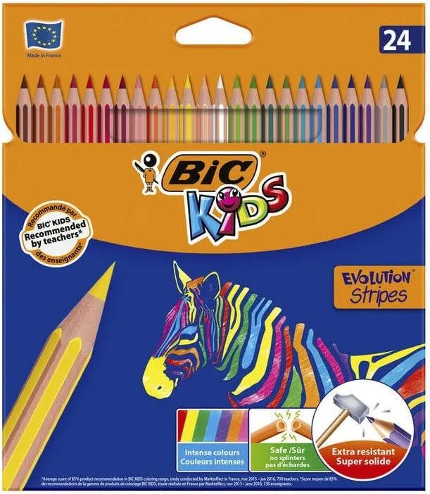 LAPIZ BIC STRIPES 24 COLORES