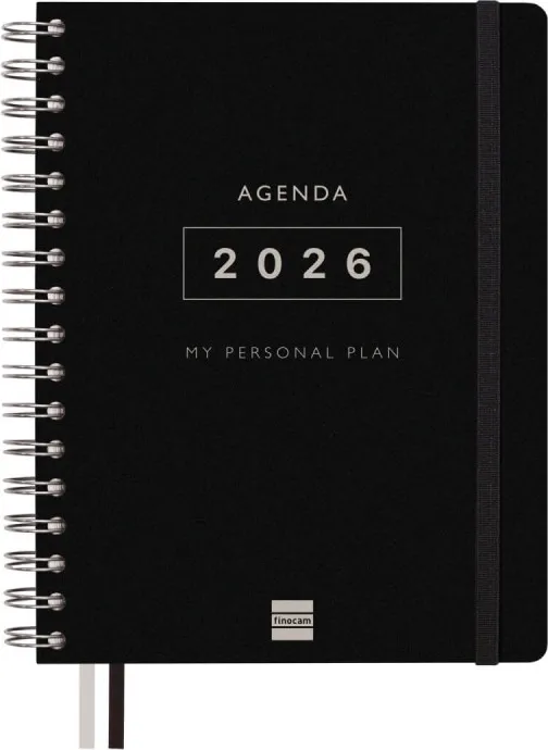 Agenda Finocam 16 Meses Tempus 1/4  Sv Vert.negro 25-26