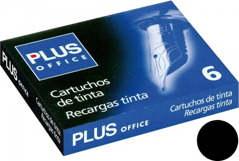 RECAMBIOS PLUMA MAKRO NEGRO 6 CARTUCHOS