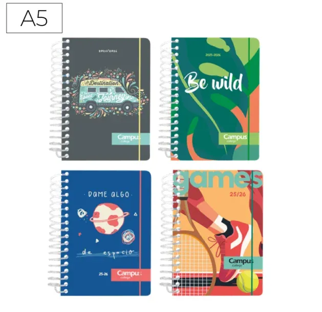 Agenda Escolar Campus A5 1DP Tapa Pp 25-26 Fantasía Ii