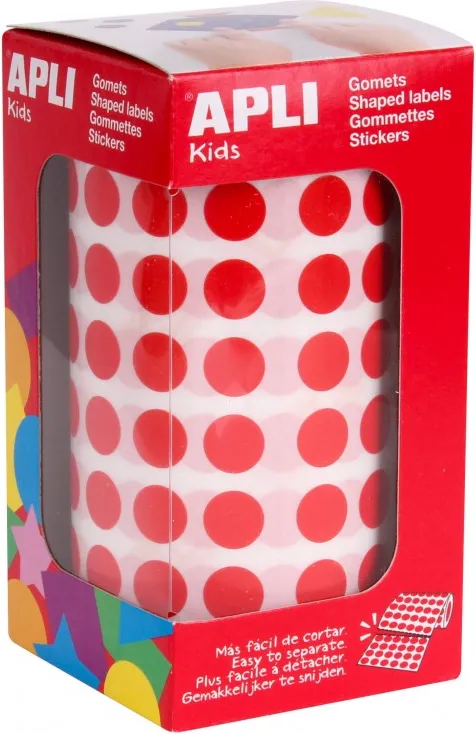 Gomets Círculo en Rollo Rojo 10.5MM