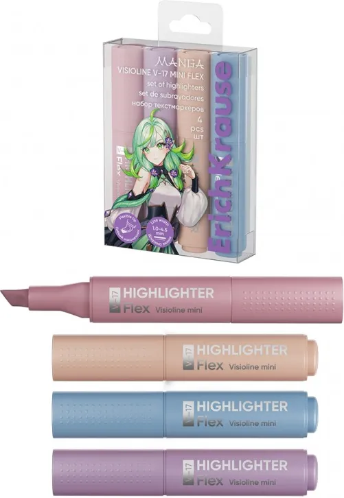 MARCADORES MINI  SET 4 UND. VISIOLINE V-17 MANGA