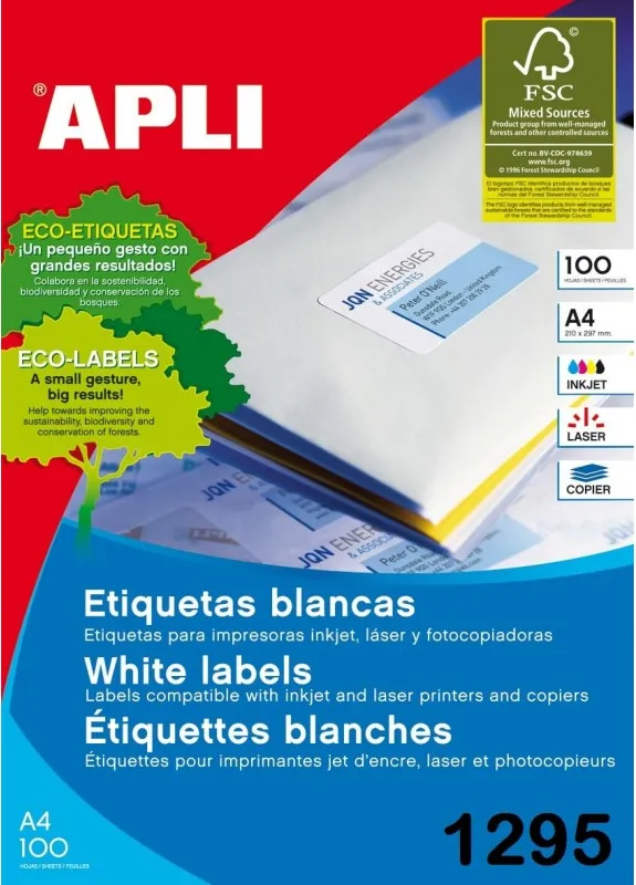 Etiqueta APLI A4 70X50,8