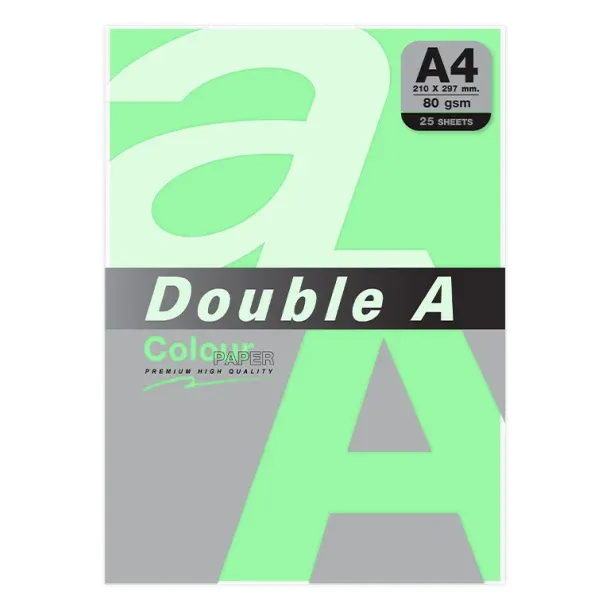 PAPEL DOUBLE A A4 80GR 25H VERDE ESMERALDA
