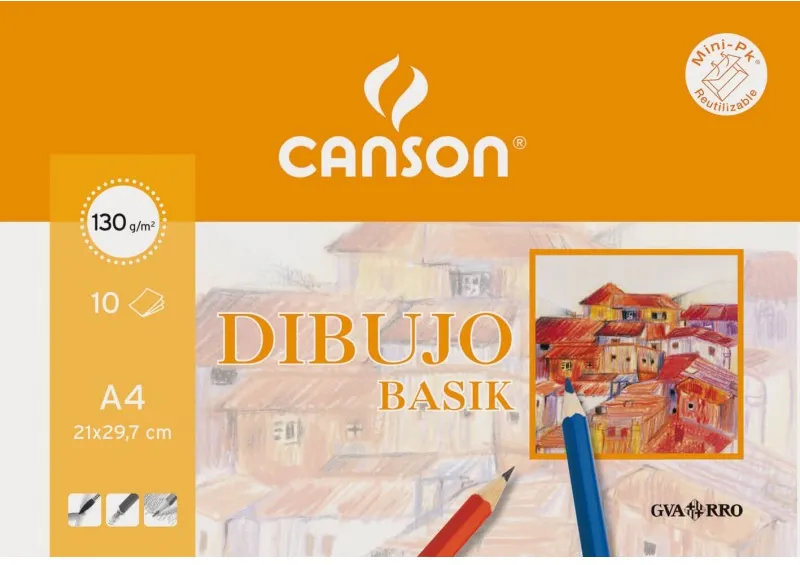 Láminas Dibujo Basik A4 Liso Minipack