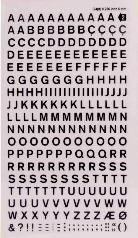 LETRAS APLI TRANSFERIBLES MAYUSCULAS 6mm
