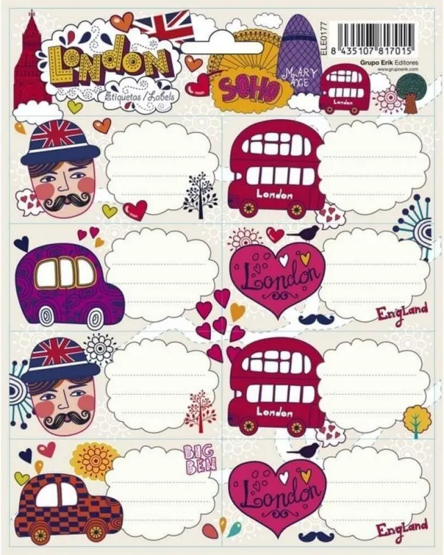 Etiquetas Escolares London