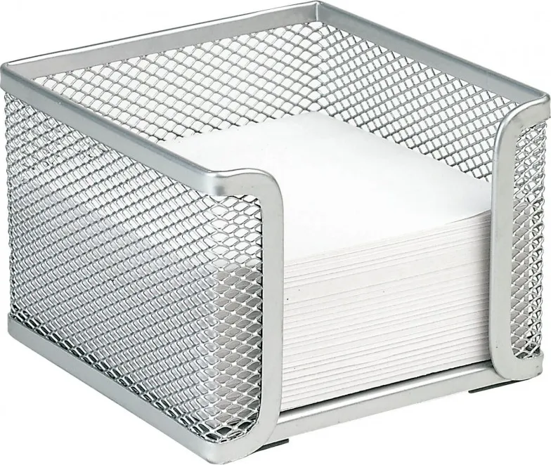 PORTANOTAS PLUS METAL PLATEADO REJILLA