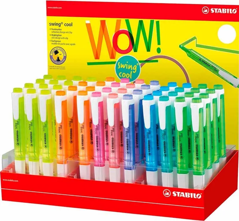 ROTULADOR STABILO SWING COOL EXPOSITOR 48 UNIDADES