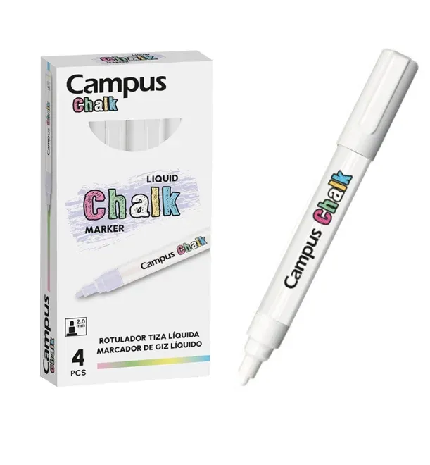 Rotulador Campus Tiza Liquida Blanco (4 Unid.)