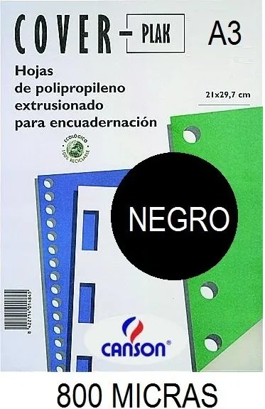 PORTADA A3 COV-PLAK 800 MICRAS NEGRO