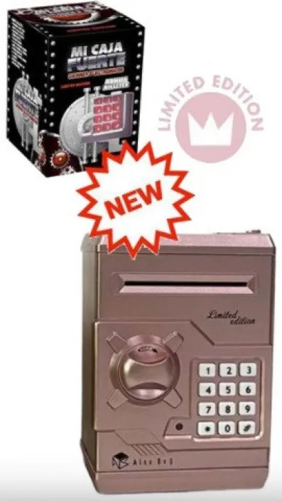 Hucha Caja Fuerte Rosa Metálico