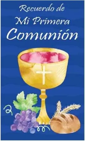 Rollo Etiquetas Comunión Azul