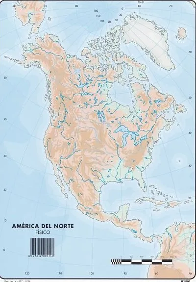 Mapas América del Norte Físico