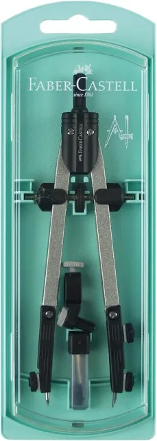 Compás FABER Castell Estuche Verde Turquesa Pastel