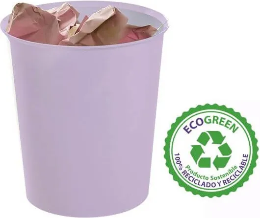 Papelera Plastico 2001 Malva Pastel