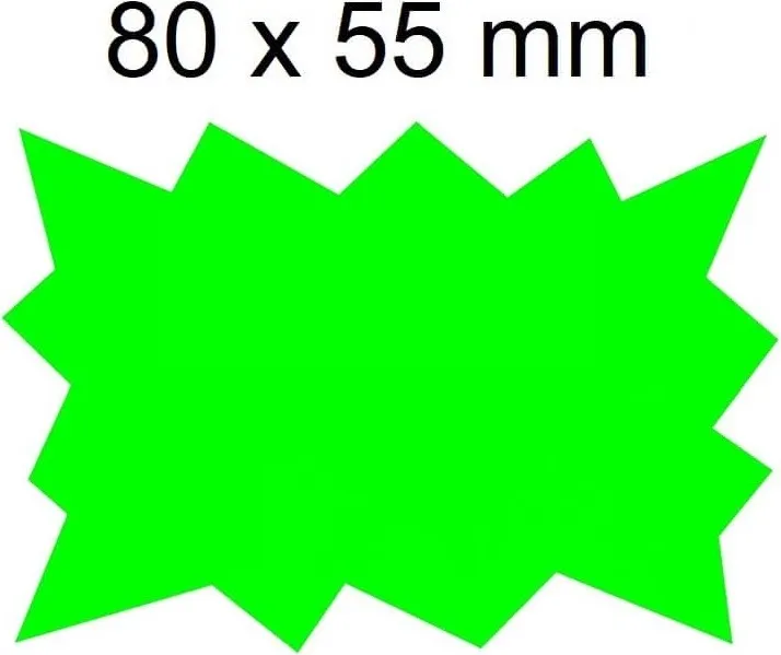 ETIQUETA MARCA PRECIOS  8 X 5 cm VERDE