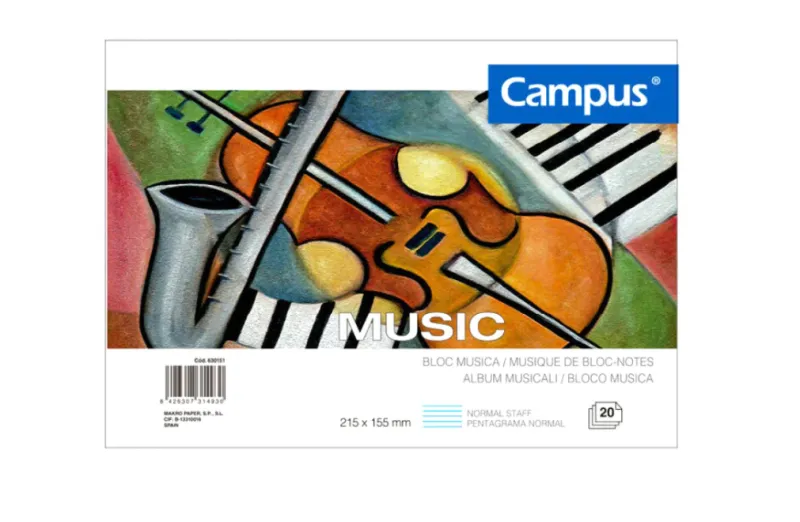 Bloc Música Campus A5 Pentagrama Clásico