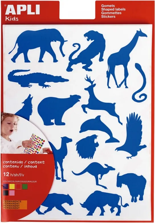 GOMETS APLI ANIMALES SELVA 12HOJAS
