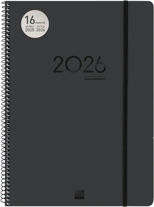 Agenda Finocam 16M Ikon E40 Sv Vert.negro 25-26