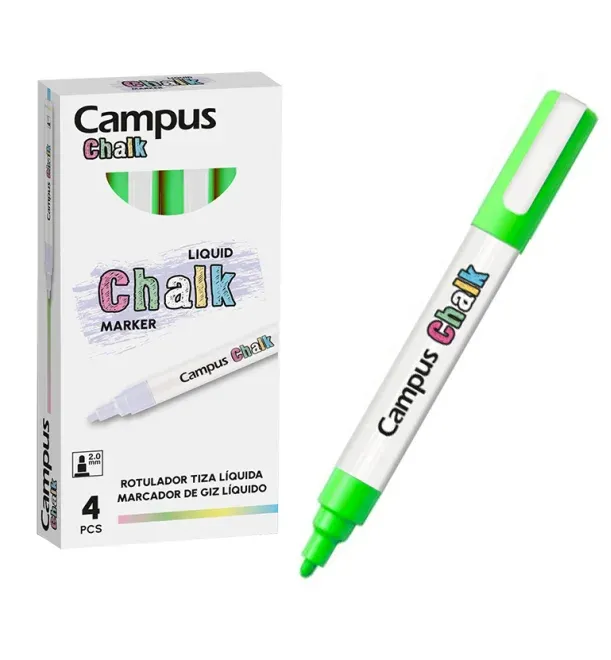 ROTULADOR CAMPUS TIZA LIQUIDA VERDE (4 UNID.)