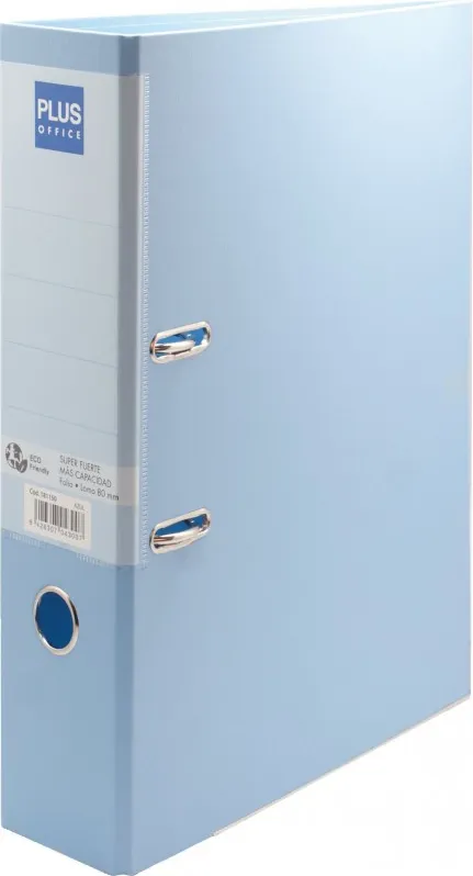 ARCHIVADOR FOLIO PLUS LOMO 80MM AZUL PASTEL