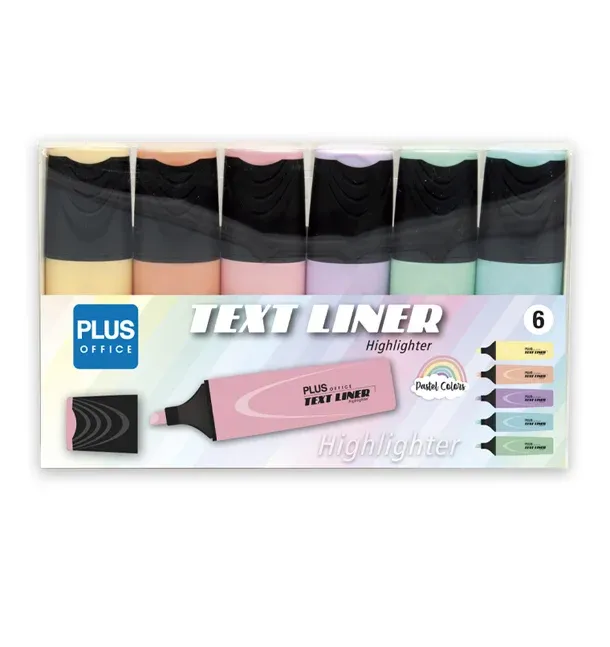 ROTULADOR TEXT LINER PLUS 6 COLORES PASTEL