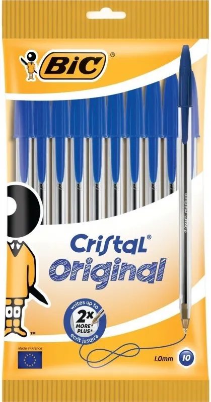 BOLIGRAFO BIC CRISTAL AZUL BLISTER 10 UNID.
