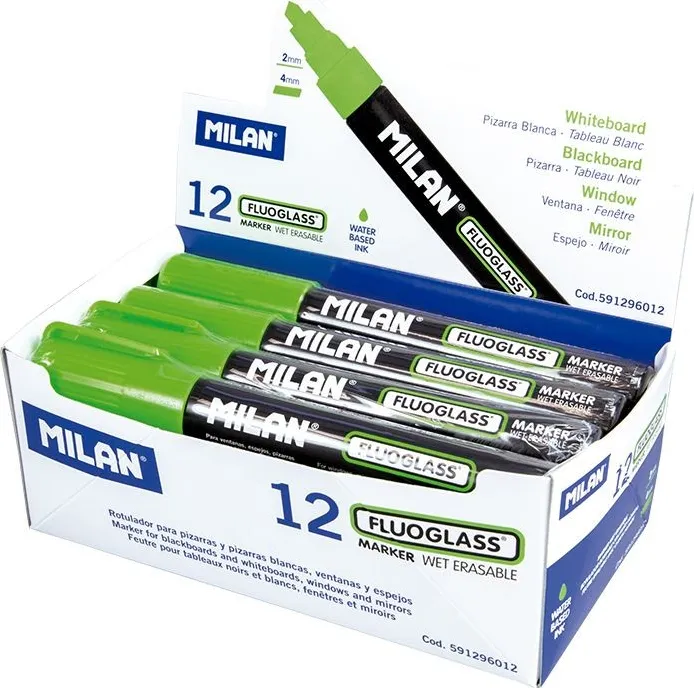 Rotulador Tiza Milan Fluoglass Verde (ENV.12)