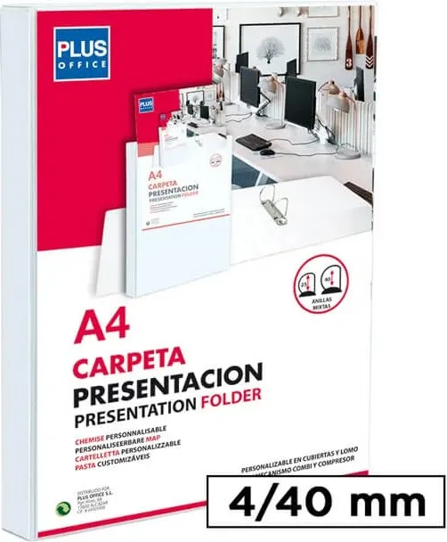Carpeta Canguro A4 PLUS Office Rígida 4 Anillas 40MM