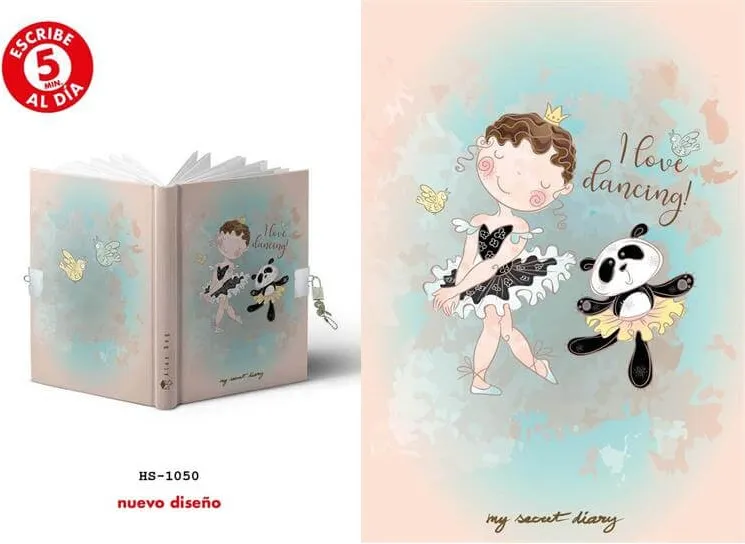 DIARIO A5 168 HOJAS CANDADO LOVE DANCING