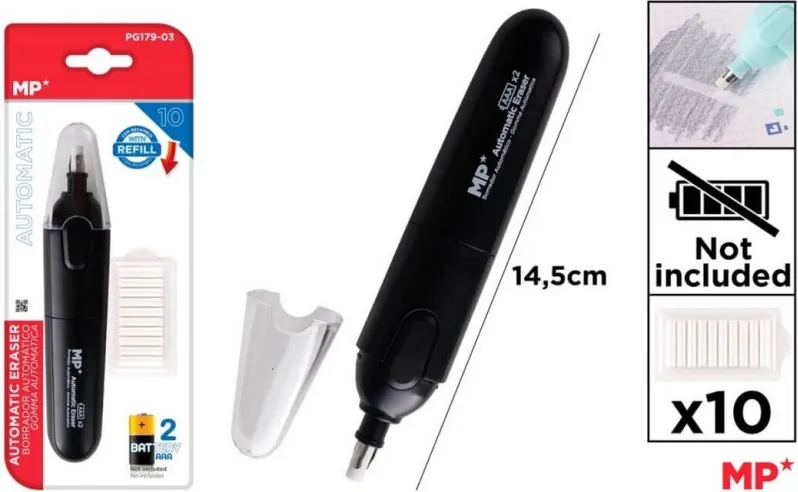 Borrador Eléctrico Negro con Recambios