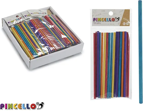 JUEGO 20 PALOS MADERA  REDONDO 15CM