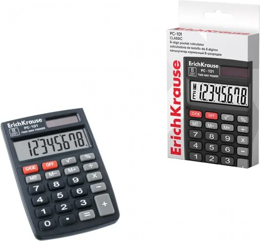CALCULADORA BOLSILLO 8 DIGITOS ERICH KRAUSE PC-101 NEGRO