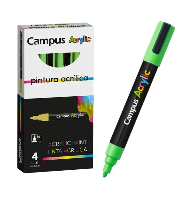 ROTULADOR ACRILICO CAMPUS VERDE CLARO (4 UNID)