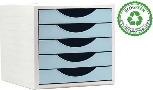 Módulo 5 Cajones Archivotec Azul Pastel