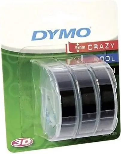 CINTA DYMO 9MMx3M NEGRA