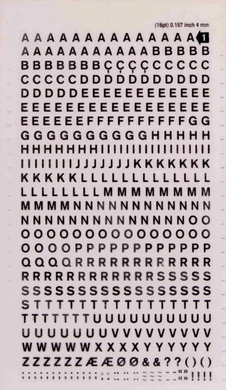 LETRAS APLI TRANSFERIBLES MAYUSCULAS 4mm